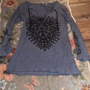 EARTHBOUND Blue Tunic with Black Pattern